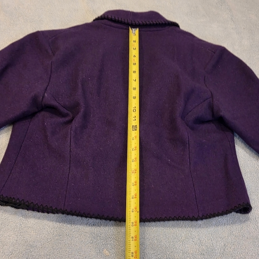 Vintage Women's Western Bolero Wool Jacket Mid West Garment Co. Purple Small - Picture 12 of 14